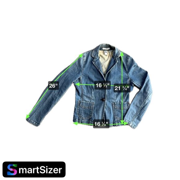 Vtg Gap Denim Blazer Women 6 Jacket Stretch Cowboy Y2K Chore Pocket Cottage Core - Picture 2 of 8